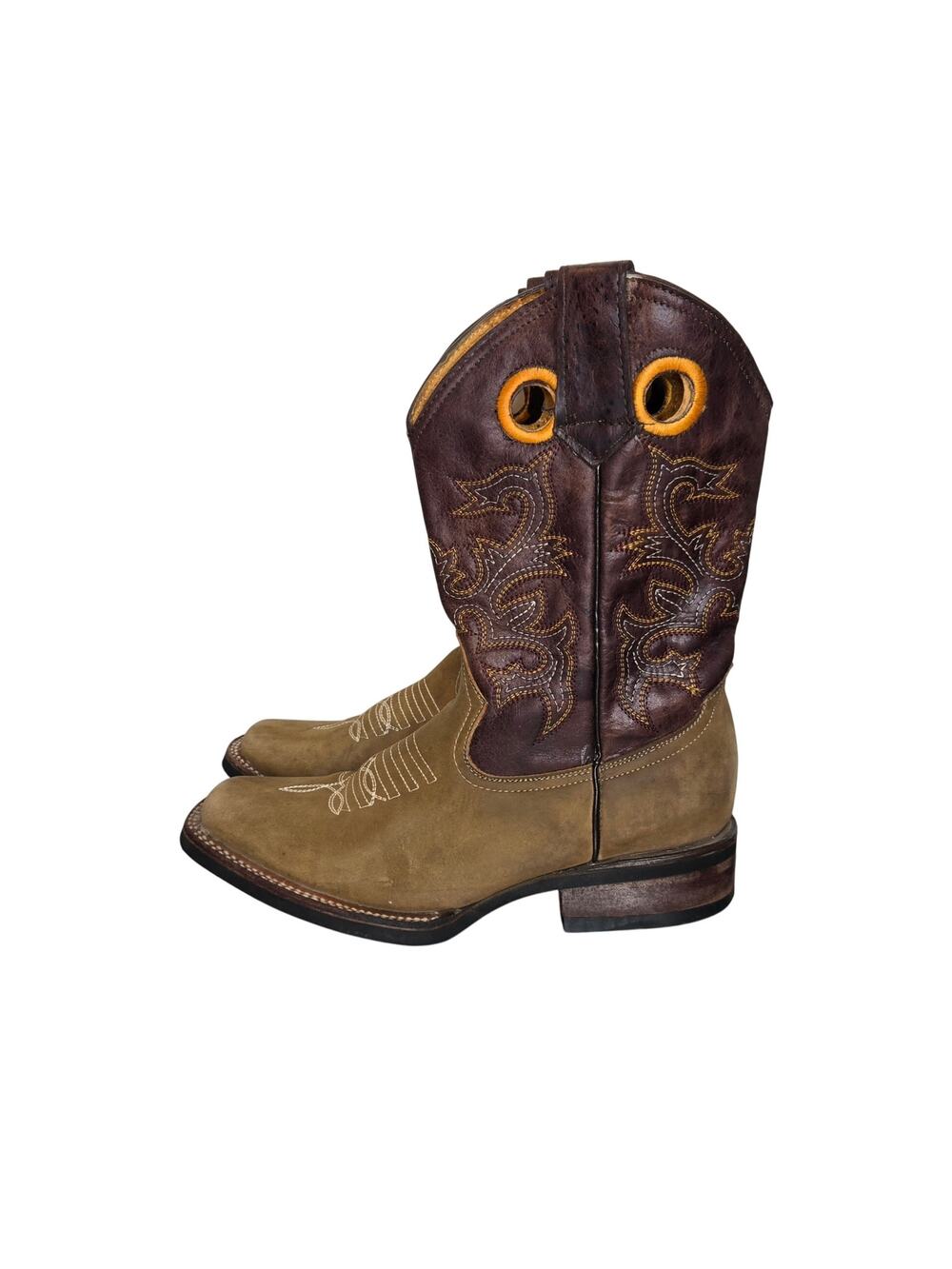 LA SIERRA Y CARRETA Western Leather Boots Embroidered Size 26/7.5